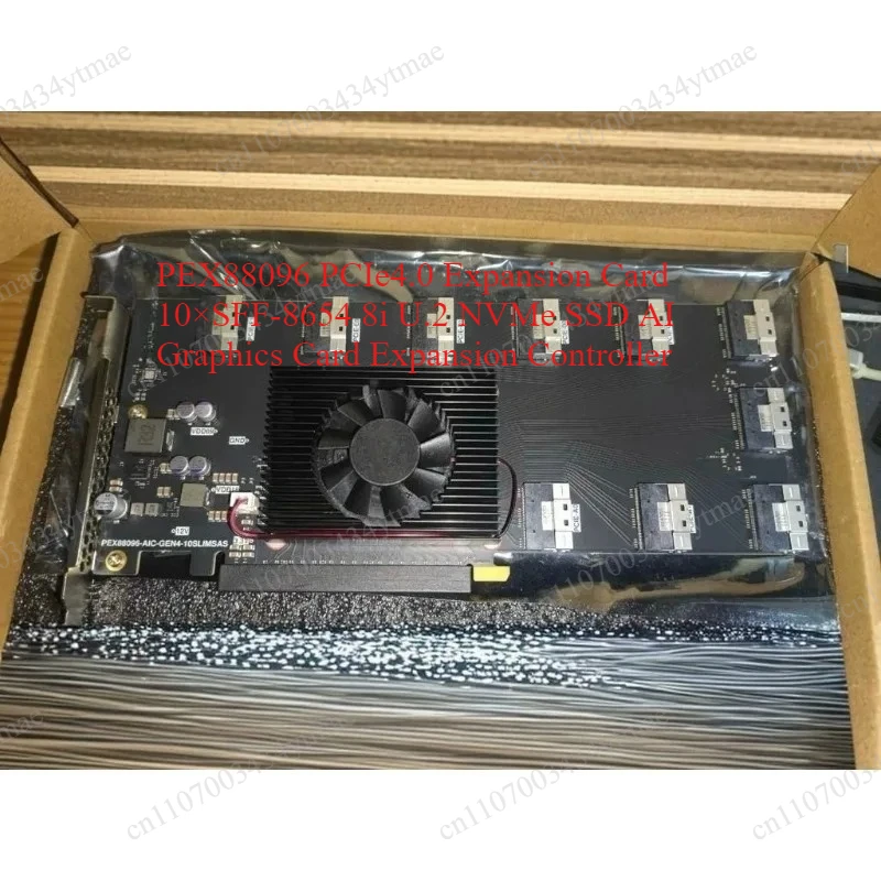 PEX88096 PCIe4.0 Expansion Card 10×SFF-8654 8i U.2 NVMe SSD AI Graphics Card Expansion Controller