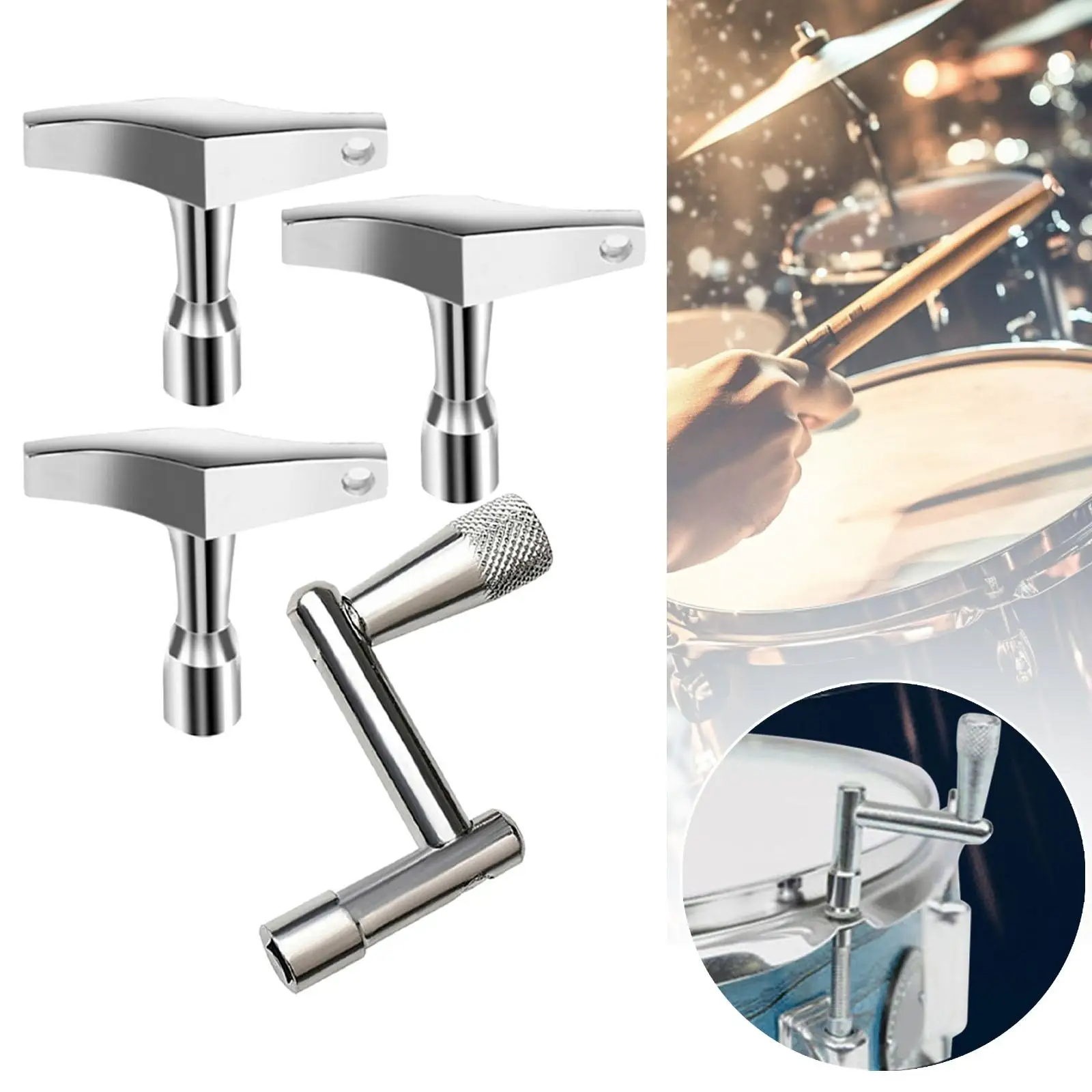 4 個のドラムキー連続標準動作速度使いやすい多機能ドラムキーセットジャズドラムアコースティックドラム用