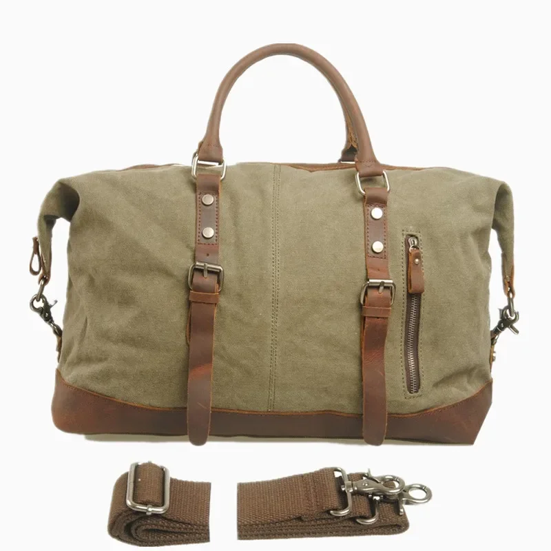 M057 Men Travel Bags Military Canvas Duffle bag Large Capacity Luggage Weekend Bag Vintage Designer Carry-on Overnight Tote Bags