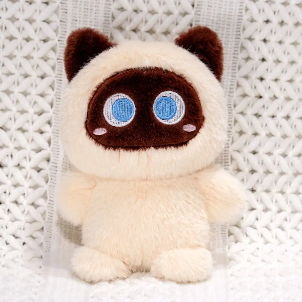 Decoración de escritorio, gatito siamés, gato naranja, vaca, gato, muñeco de trapo esponjoso, gato relleno, muñeca de gato heterocromática perezosa, niños y niñas