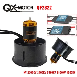 QX-MOTOR 64mm EDF Set Borstelloze motor 2200kv 2400kv 3500kv 3800kv 4300kv en 60A 80A borstelloze ESC voor FMS Freewing Rc Drone