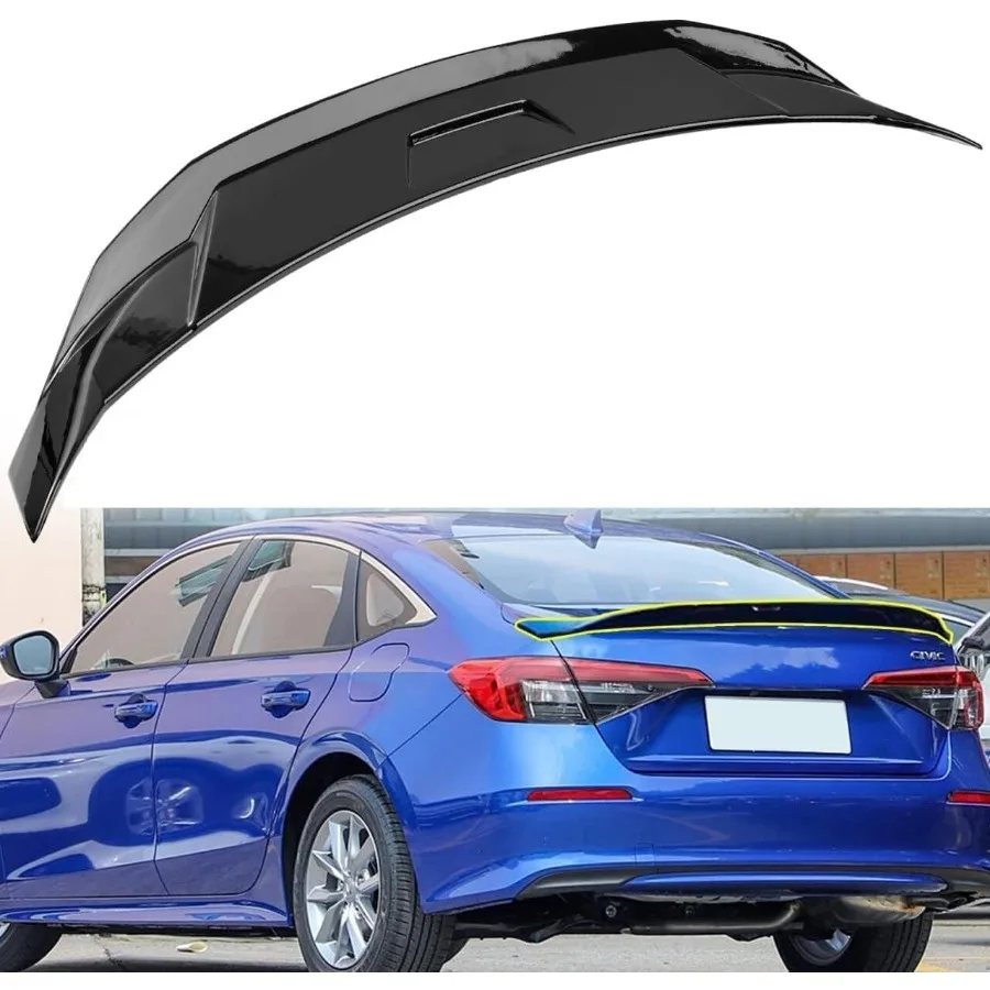 

Rear Spoiler Wing Compatible with 20222025 Honda Civic Sedan Glossy Black Sport Rear Trunk Spoiler Wing Lip for 11th Gen Civic