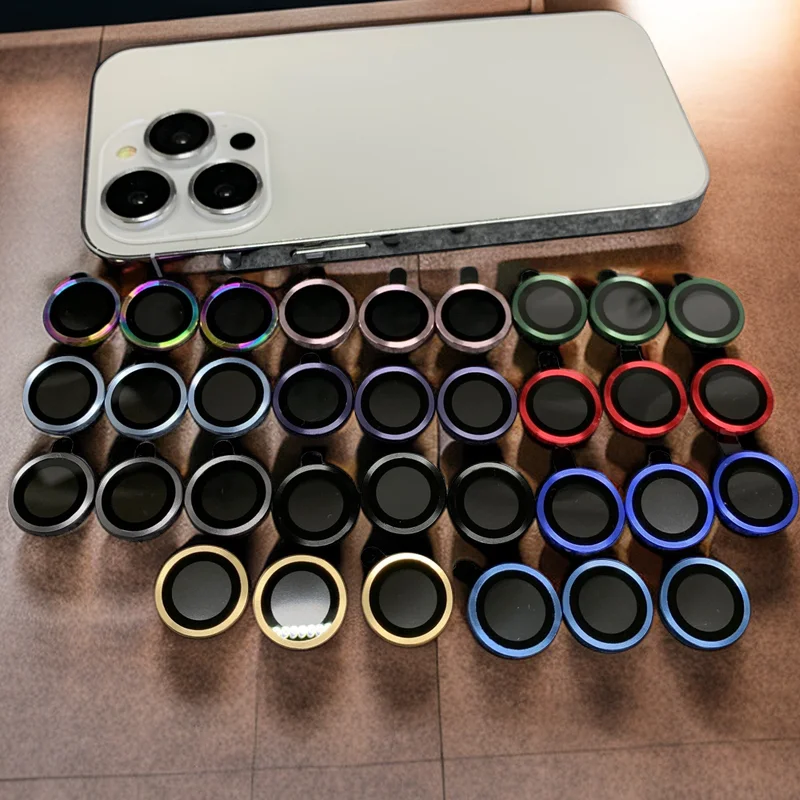 2-3Pcs Metal Camera Lens Film For IPhone 17 16Pro Max 15 Plus Pro Max HD Lens Tempered Glass For IPhone 12 13 Mini 11Pro Max