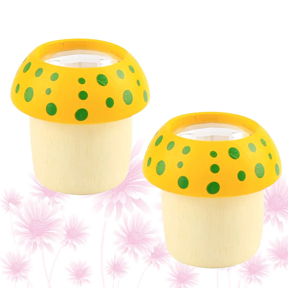 2 szt. Drewniany Kalejdoskop Grzybek Gładki Polerowany Kolorowy Wzór Eksperyment Naukowy dla Dzieci Prezent na Urodziny Edukacyjny