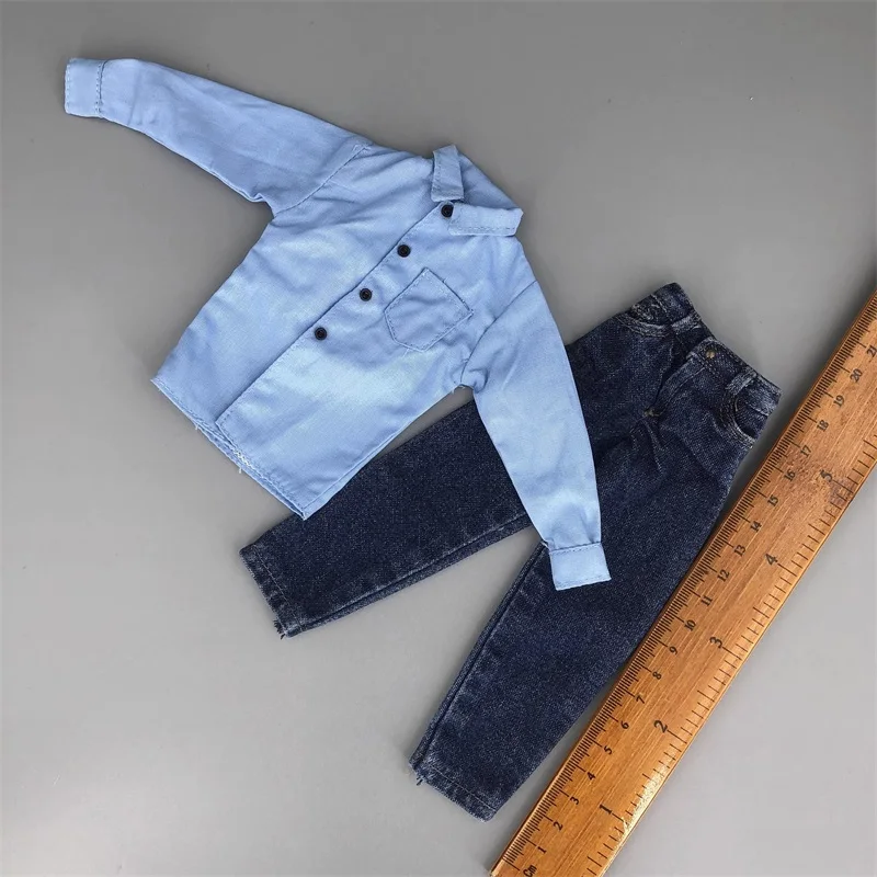 

Hot Sale DML 1/6 Soldier Trendy Casual Jeans Blue Shirt Model Toy Accessories Fit 12'' Action Figures Body In Stock