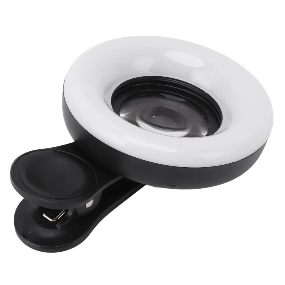 Durable Mini Clip Phone Camera Lens Portable Dimming Phone Ring Fill Light Macro Lens Photography