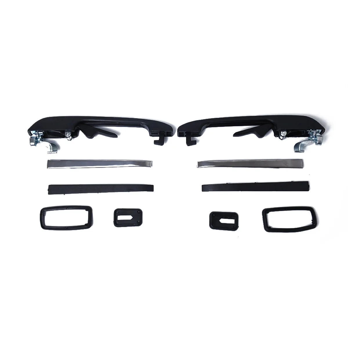Complete Car Handle Set Auto Accessory Front Rear Handle Assembly Black Car Door Handle Kit Non-deformation Design