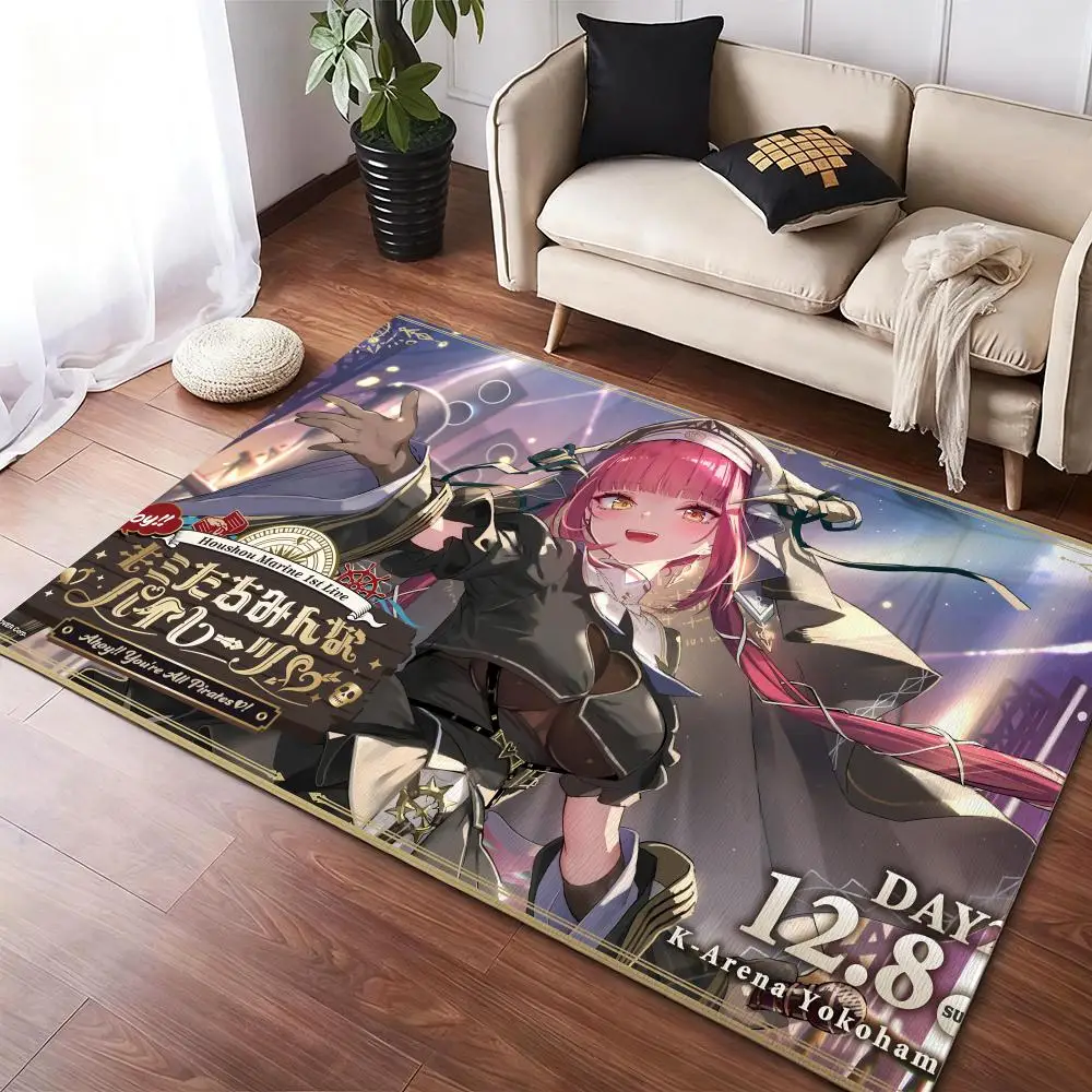 

Cute H-Houshou MarineS Floor Mat Soft Thickened Non-Slip Door Mat for Living Room Home Decor Flannel Rugs