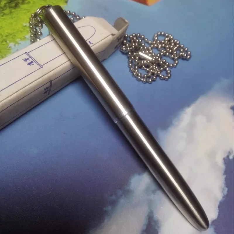 

BALAOYE Pocket Mini Travel Stainless Steel Fountain Pen Silver F 0.5MM Nib School Student Collectible Writing Pens Stationery