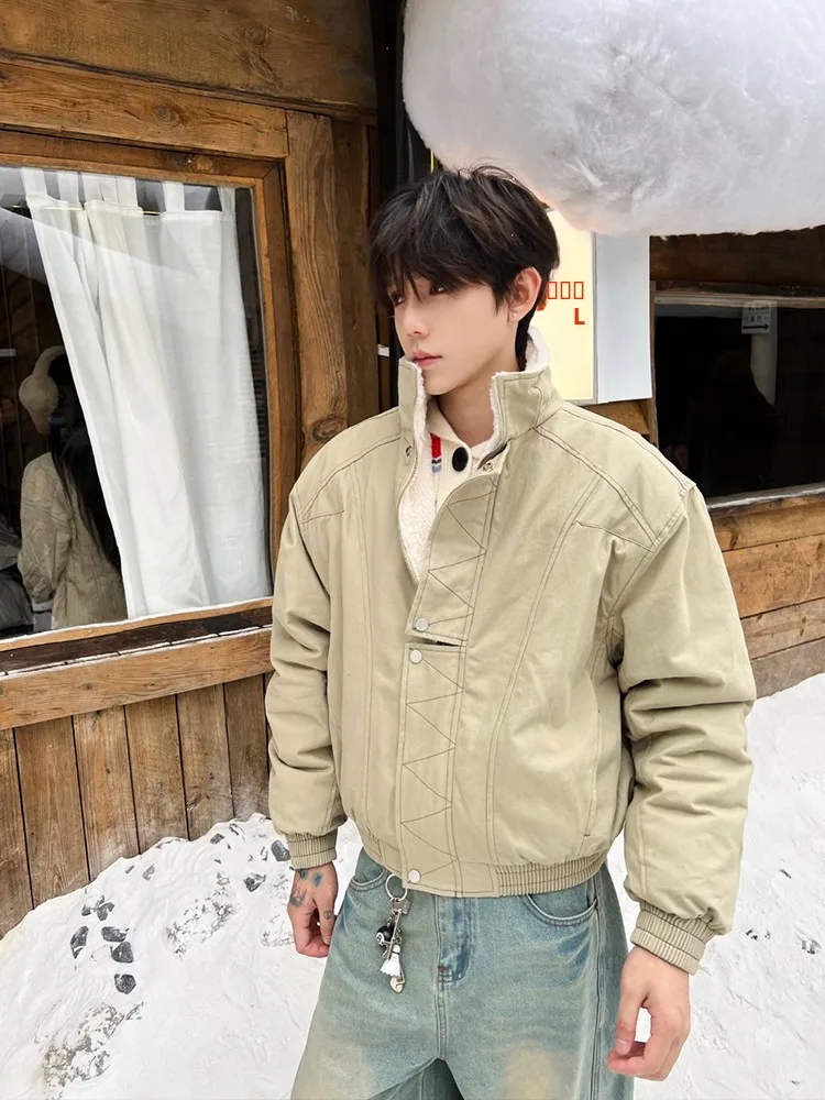 

Мужская зимняя теплая модная куртка-пальто из хлопкового канваса с воротником-стойкой i Color Mountain Eagle