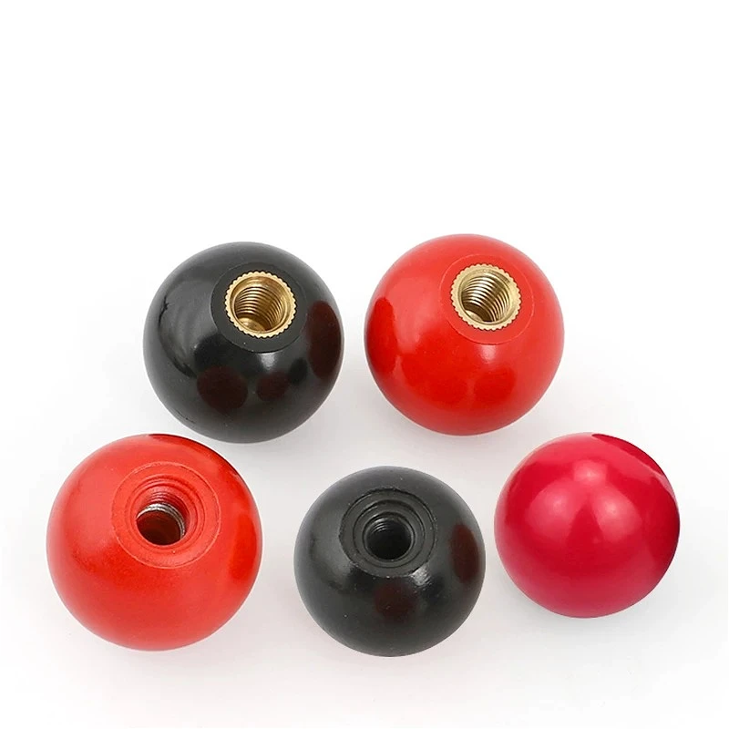M4 M5 M6 M8 M10 M12 M16 Red Black Handle Ball Knob Machine Tool Replacement Long Sleeve Knob Bakelite Hand Sleeve