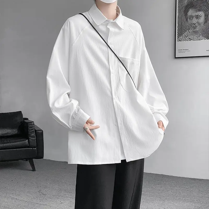 Sunscreen Shirt Men's Long-sleeved 2024 New Ice Silk Cool Summer Shirt for Teenagers Loose Versatile Top Clothes