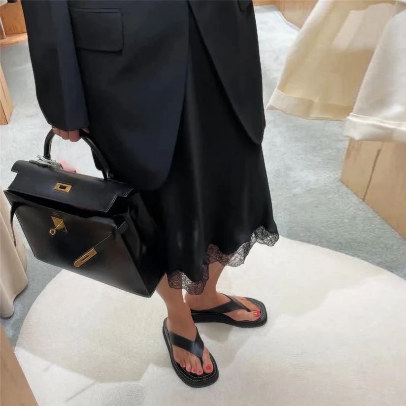 

Kendall Jenner Коллекционная винтажная кружевная соблазнительная атласная ацетатная кружевная юбка-миди с хвостом Cleanfit Sle Ciwalk Stand Fit