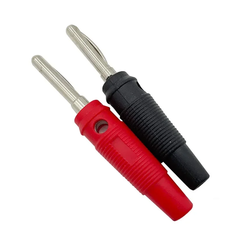 20/100 szt. 4mm wtyk bananowy czerwony i czarny wysokoprądowy izolowany, osłonięty złącze do układania w stosy połączenie śrubowe