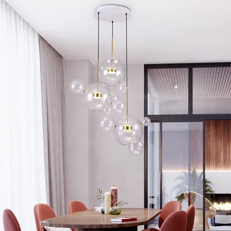 2026 Italian Designer Glass Bubble Ball Pendant Chandelier For Kid Room Dining Kitchen Island Indoor House Decor Hanging Lightin