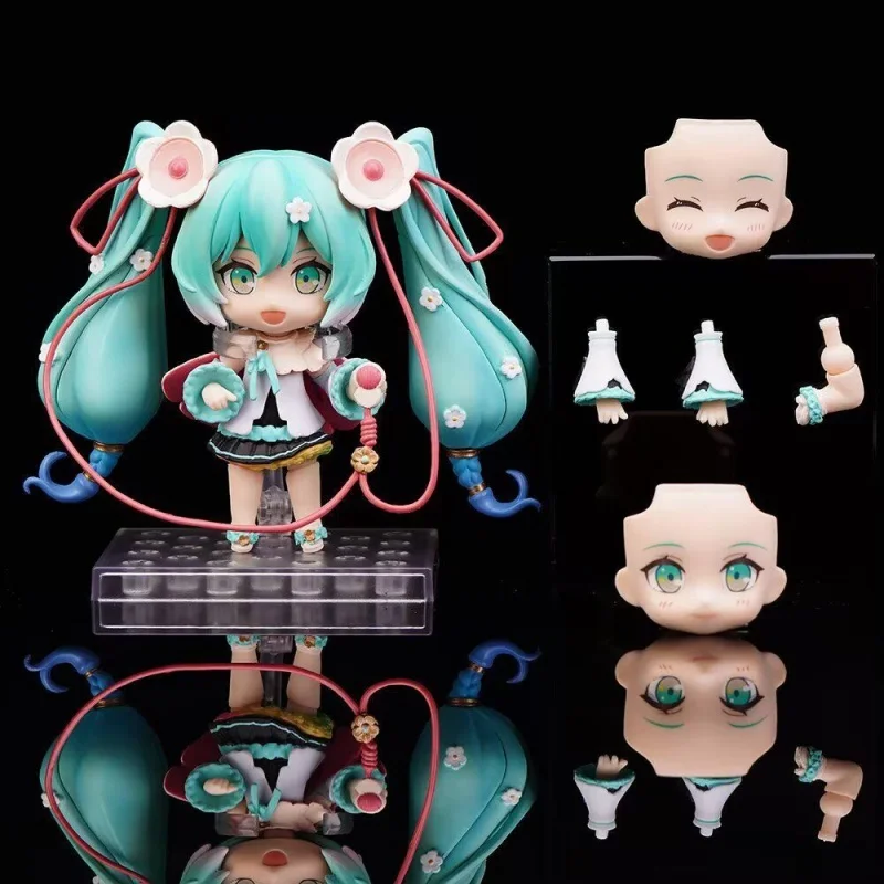 11Cm Hatsune Miku Anime Figuur 15e Verjaardag #1939 Ob11 Aardbei Cake Pvc Actiefiguur Pop Collectie Model Speelgoed Cadeau