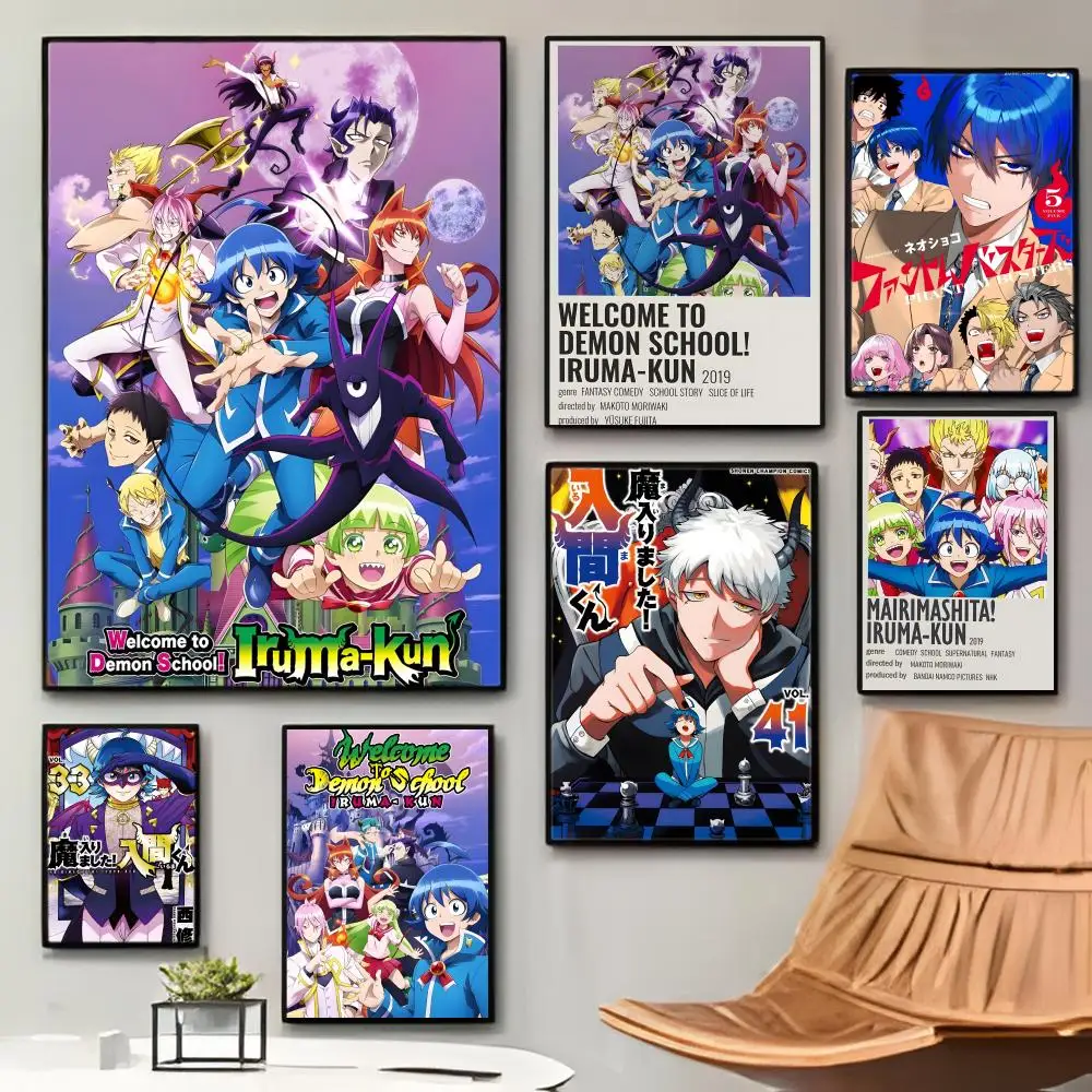 Anime Welcome To Demon School and I-iruma Kun Poster Sticky Waterproof Coffee House Bar Room Wall Decor Gift