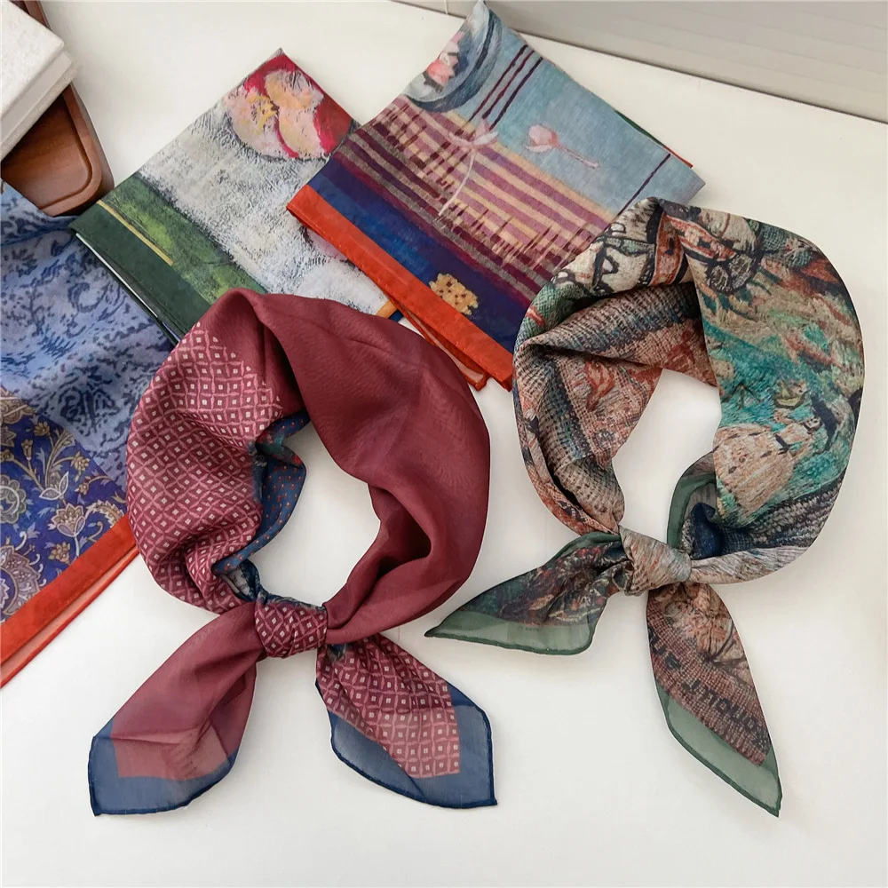 Syal Rambut 70Cm Syal Persegi Jilbab Rambut Bandana Turban Selendang Ikat Kepala Ikat Rambut