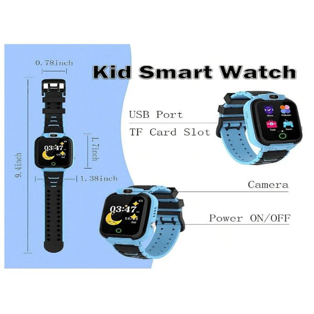 KGG 16 Games Smart Watch Children Music Video Player Kids Smartwatch Recording Alarm Clock for Boys Girls Birthday Gifts