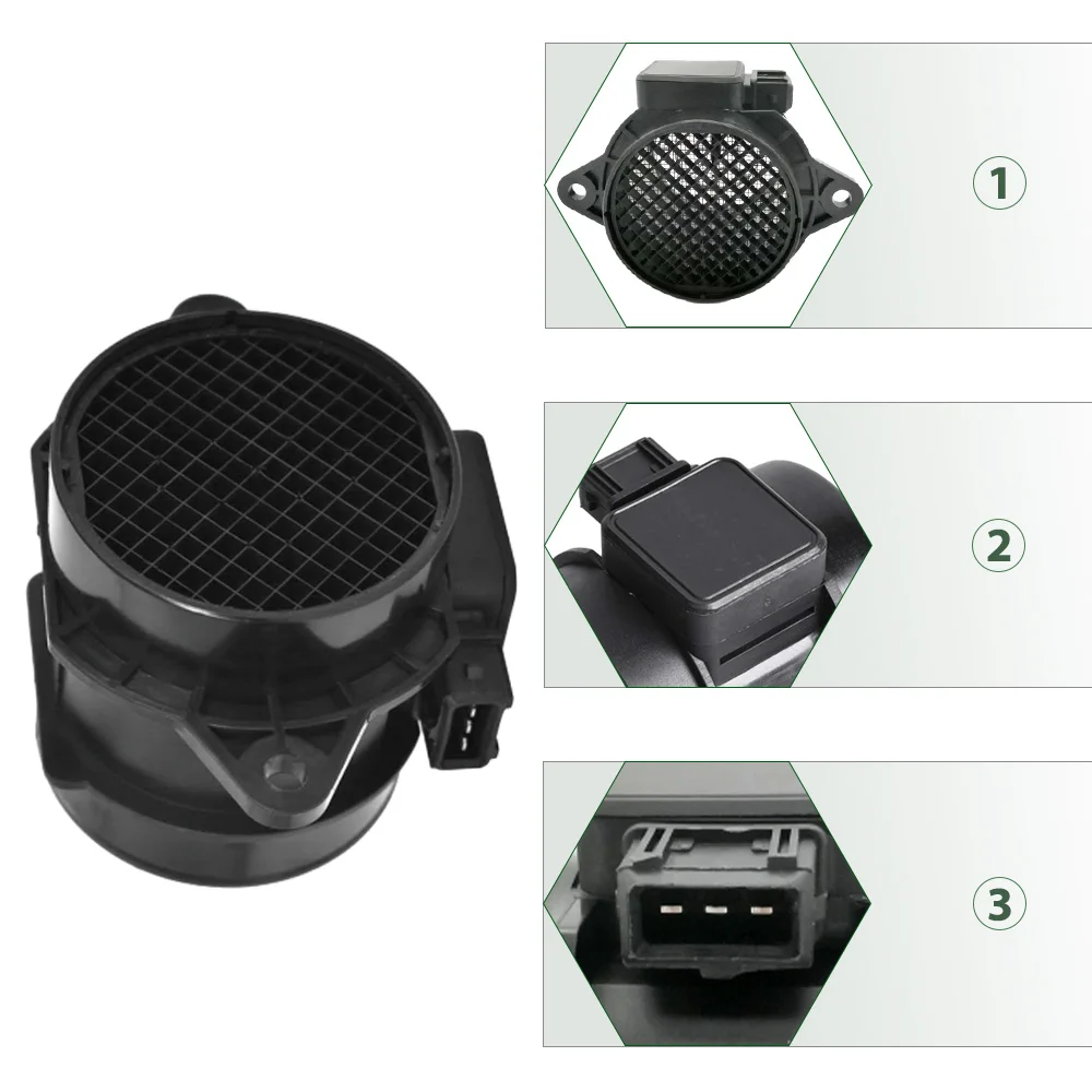 Para Kia Rio 1.5L 1.6L 2001 2002 2003 2004 2005 Sensor medidor MAF de flujo de aire masivo de 3 pines 5WK9625,0K32A13210,, 0K32A-13210, 5WK9625Z