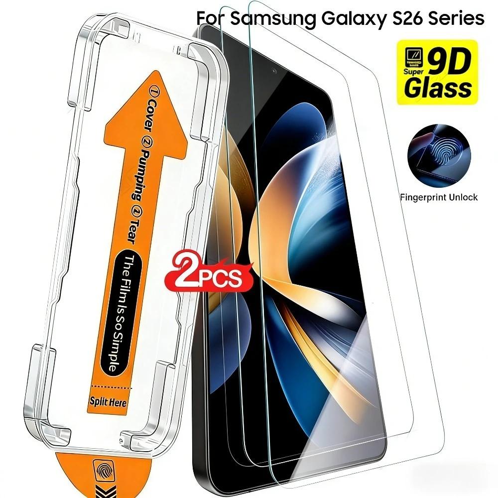 

2Pcs High Clear Screen Protector for Samsung Galaxy S26 S25 S24 Ultra S23 S22 S21 Plus S26 S25 Edge Dust Free Installation Glass