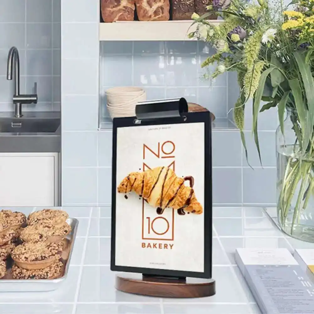 A5 Page Turning Menu Paper Holder Stand Menu Listing Sign Display Frame For Restaurant Hotel Coffee Shop