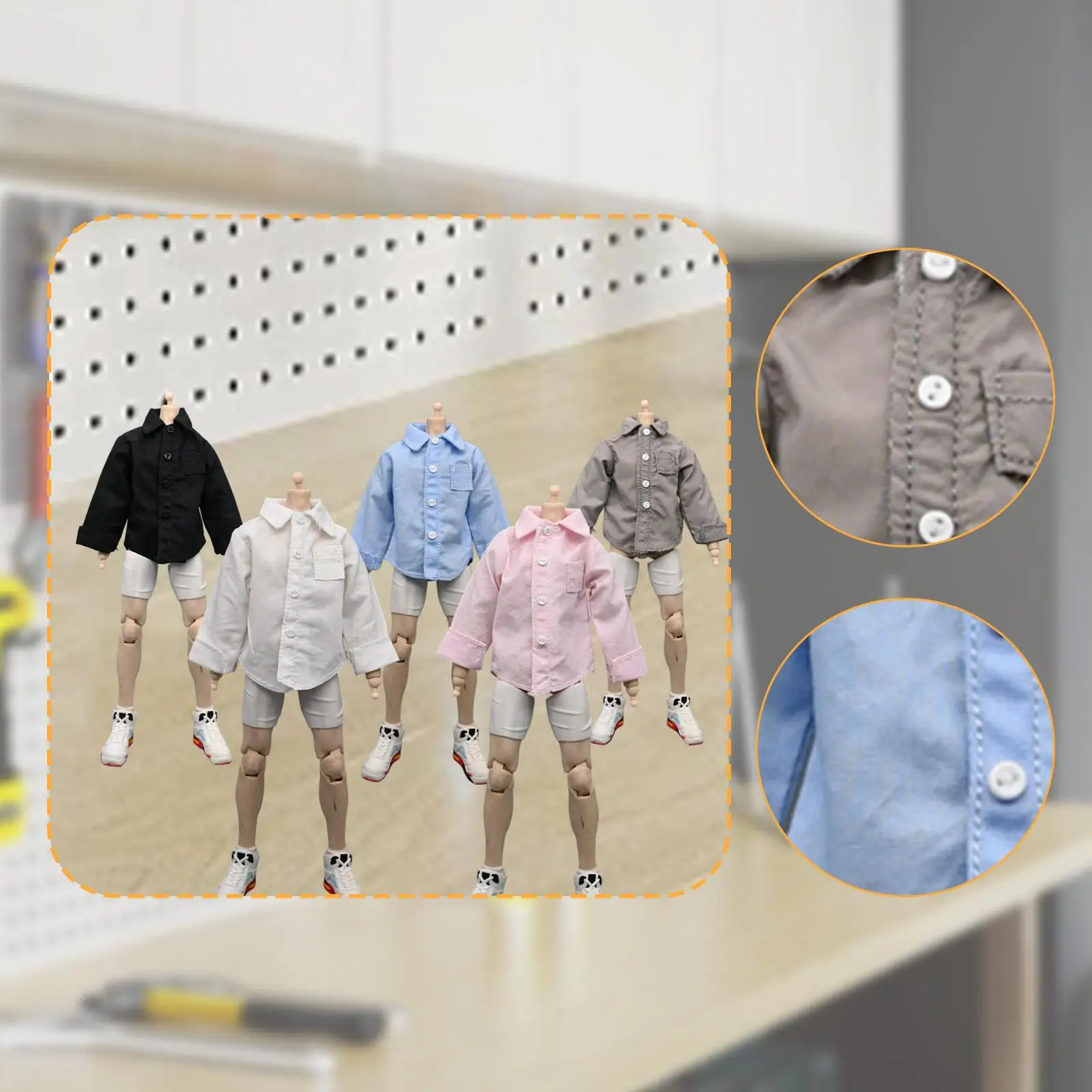 

Рубашка для мужской фигурки в масштабе 1/12, подарки для детей и взрослых, аксессуары, мягкая модная одежда для кукол, с длинными рукавами, одежда для мужской фигурки 6 дюймов.