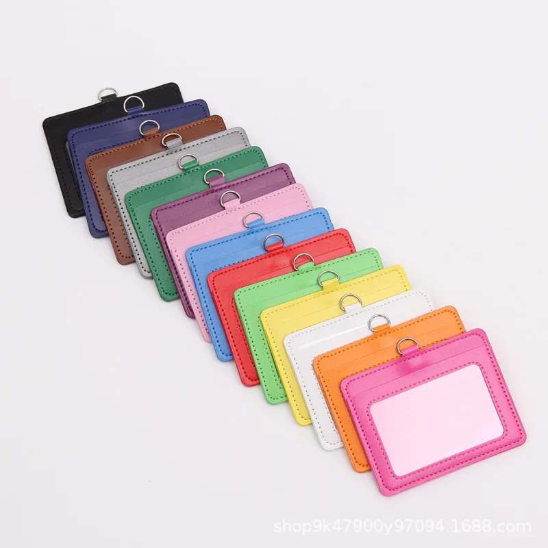 Work Card Holder com ID Badge Holder, Work Card Cover, Credit Card Slot Protector, Staff Workers Nurse Pass, PU Working Permit Case