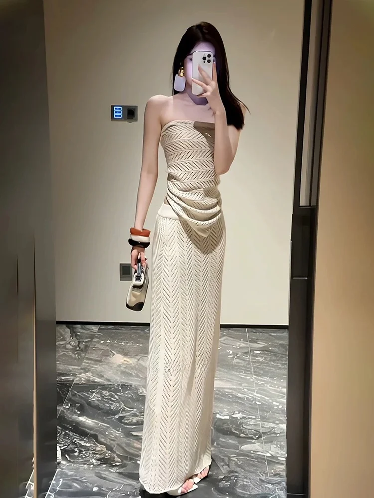 

Elegant Summer Knitted Three-Piece Set Women's Loose Fit Sleeveless Top High Waist Skirt Cardigan Casual Fashion Ensemble
