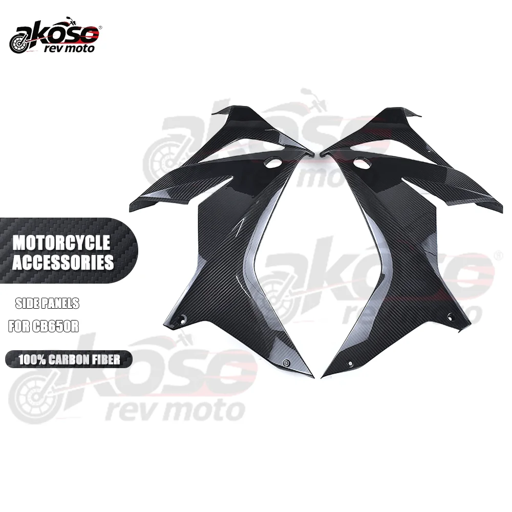 Side Panels Plate Fairing Cowl Modified For HONDA CB650R Parts Motorcycles Accessories Pure 3K Dry Carbon Fiber Front Radiator