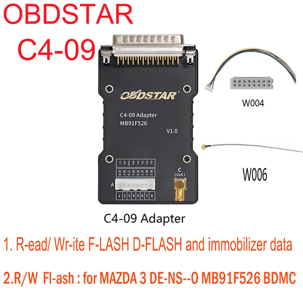 

C4-09 OBDSTAR New OBDSTAR C4-09 MB91F526 Adapter Kit Use with OBDSTAR DC706 X300 Classic G3 Pre-sale Immobilizer Data Decryption