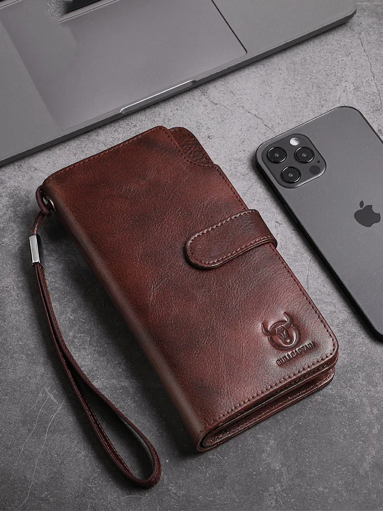 

Men's Wallet Casual Trifold Bag Genuine Leather Retro Wallet for Dad's Birthday Gift Male Credit Card/ID Holder Men Purse