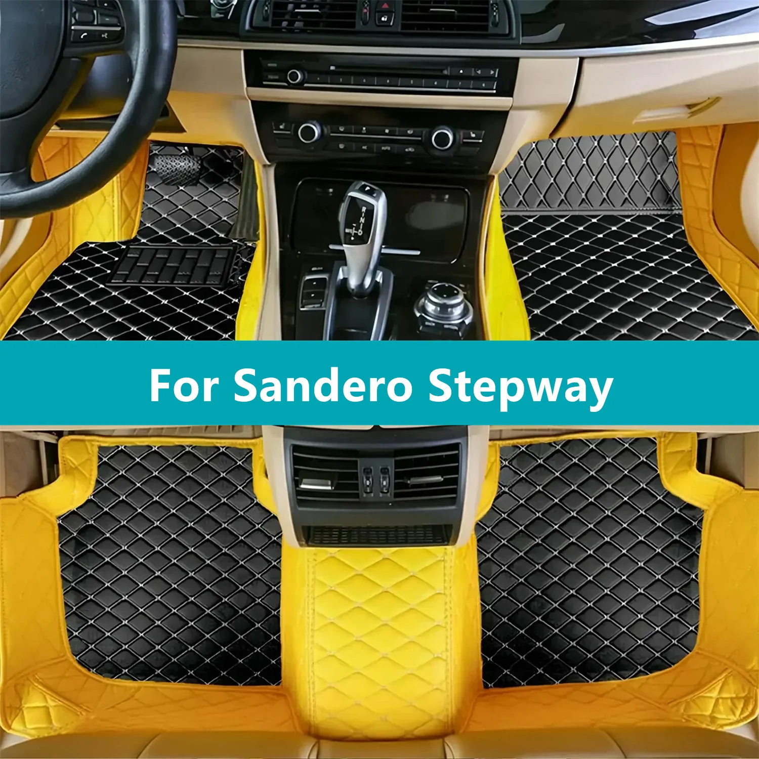 

Полный комплект автомобильных ковриков для Sandero Stepway 2018 2019 2020 2021, кожаные Коврики для автомобиля