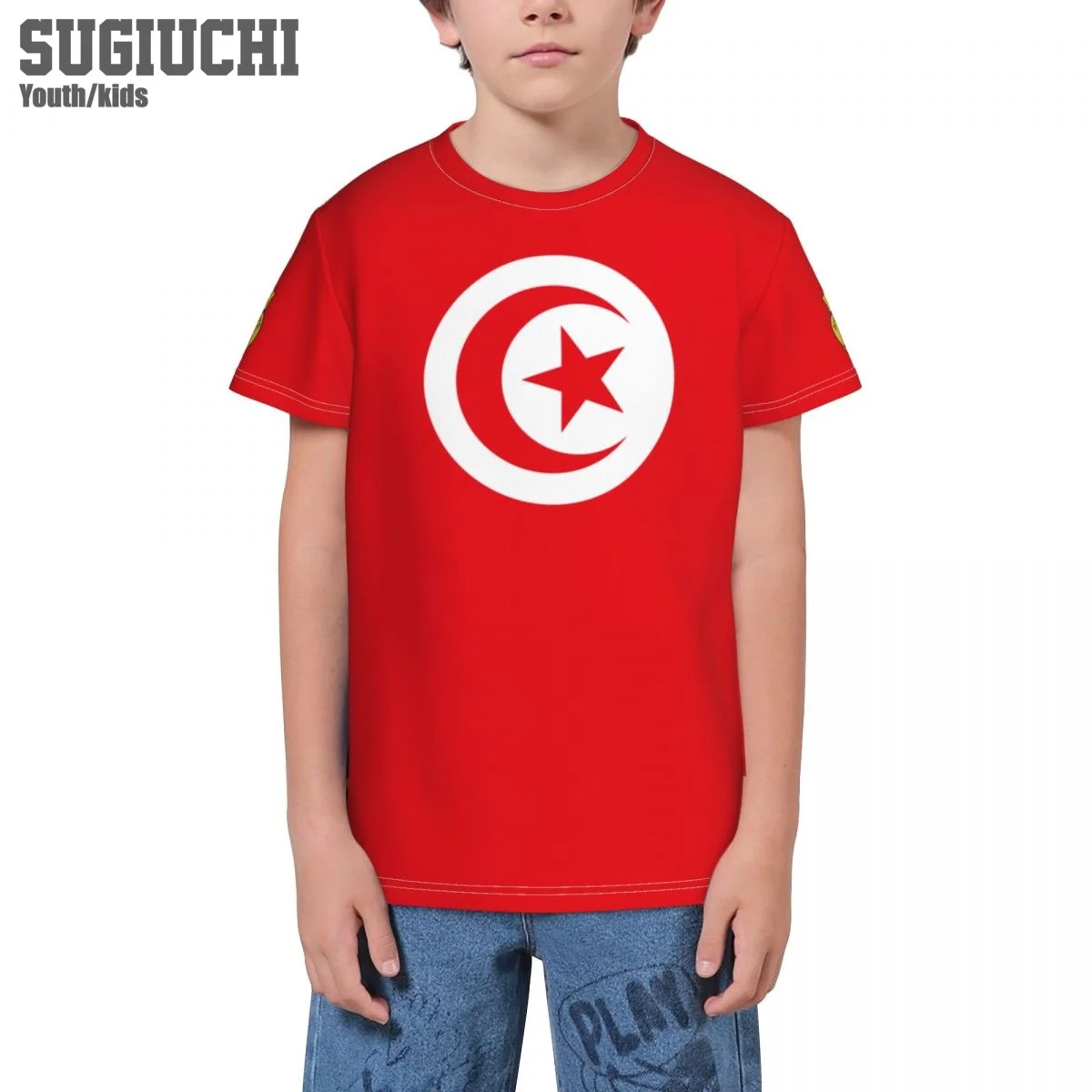 Custom Name Number Tunisia Flag Emblem 3D T-shirts For Kids Youth Boy/Girl Tees jersey Soccer Football Fans Gift T shirt