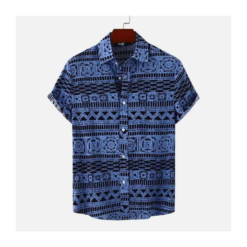 

Oversized Floral irt for Men New 202 ort Sve Loose Fit Summer Thin Warm Sle High Collar No Brand Building Pattern