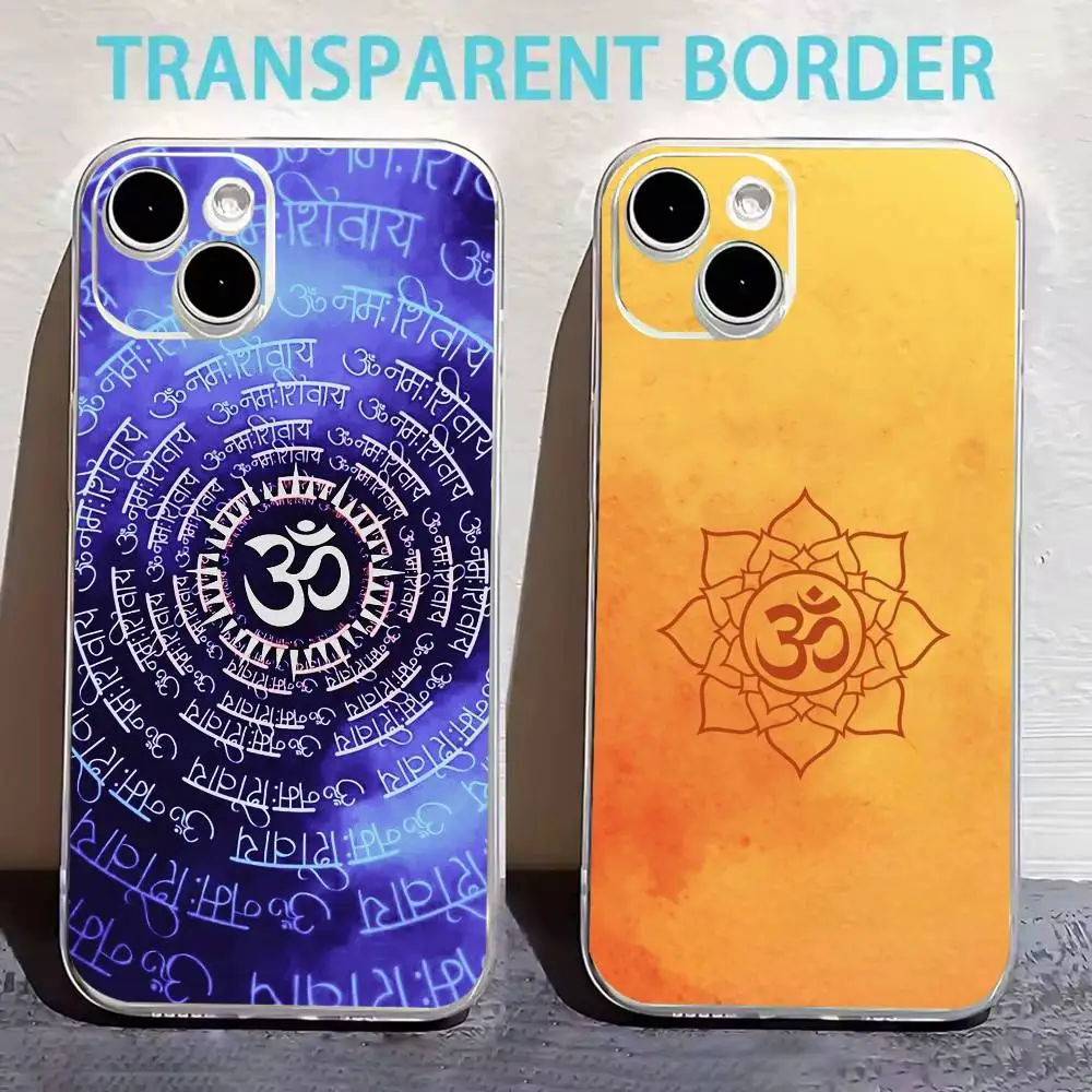 

Yoga Aum Om Mandala Elegant Phone Case For iPhone17,16,15,14,13,12,11 Plus,Pro Max Soft Transparent Cover