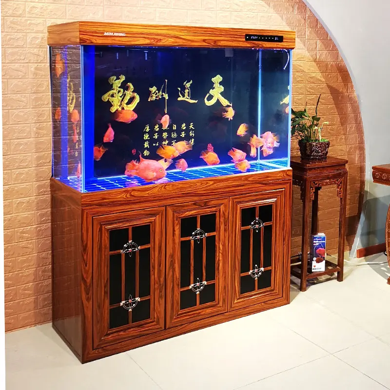 Super white fish tank aquarium living room household landing 1.5 meters medium and large bottom filter water change free ecologi