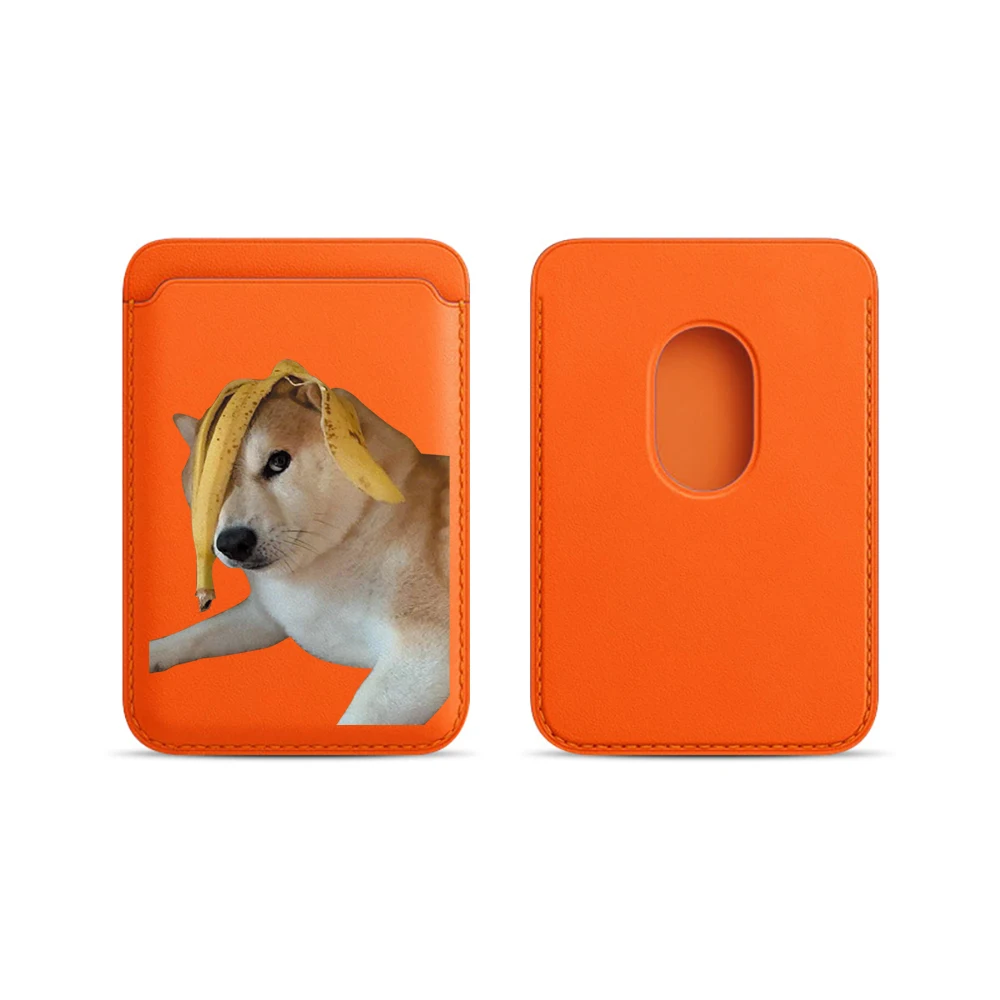 Niedliche Shiba Inu Leder-Kartenhülle für Magnetische Hüllen, Geeignet für alle iPhone Magsafe Karten-Handyhüllen – Detail 6