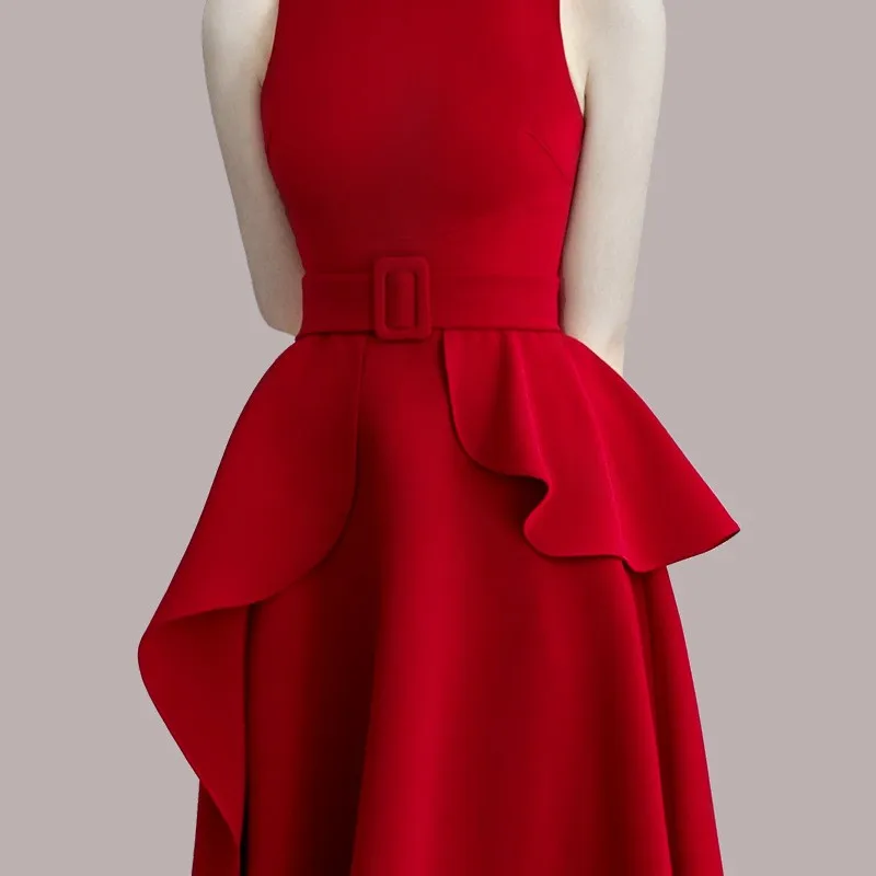 Retro dames Dr Slim Fit Svel hoge taille A-lijn lang Dr Ele Sle zomer nieuwe collectie Busin Casual