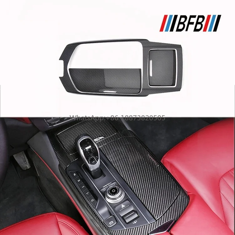 Carbon Fiber Interior Kits Center Console For Maserati Levante Suv 6pcs/set Add On Style Carbon Cup Holder Cover