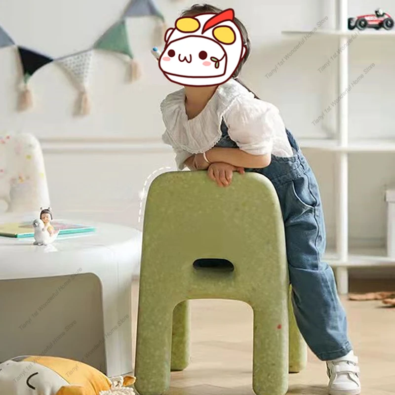 Nordic Cream Style Kids Dining Chair Kitchen Plastic Cute Study Chair Play Chair Modern Party Small Stool Sillas Home Furniture