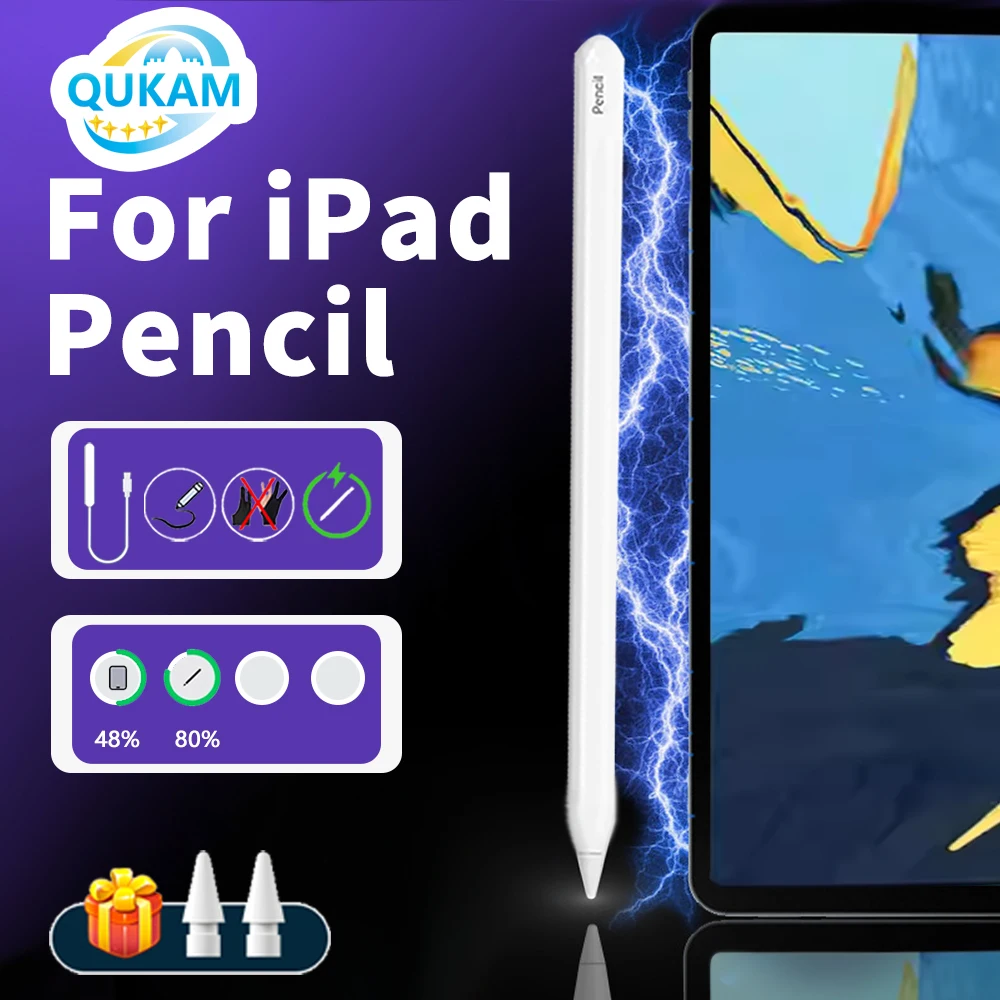 

2025 Pen For Apple Pencil Wireless Charging Stylus For iPad Air 4 5 Pro 11 12.9 Mini 6 iPad Pen Palm Rejection iPad Accessories