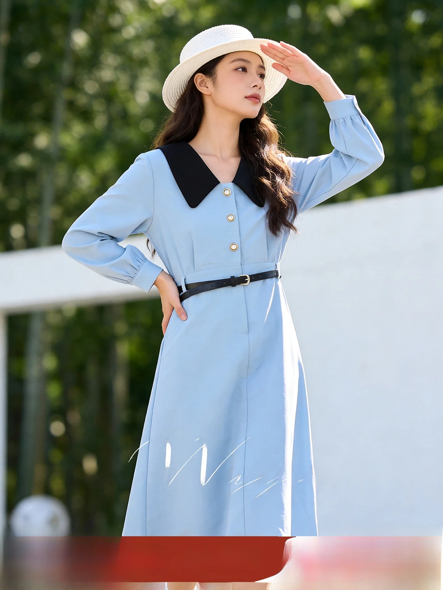 

Five Seasons Home Women's Short Sleeveless Dress Korean Style Slim Fit Polyester Fiber Button Closure Spring Summer New Arrival