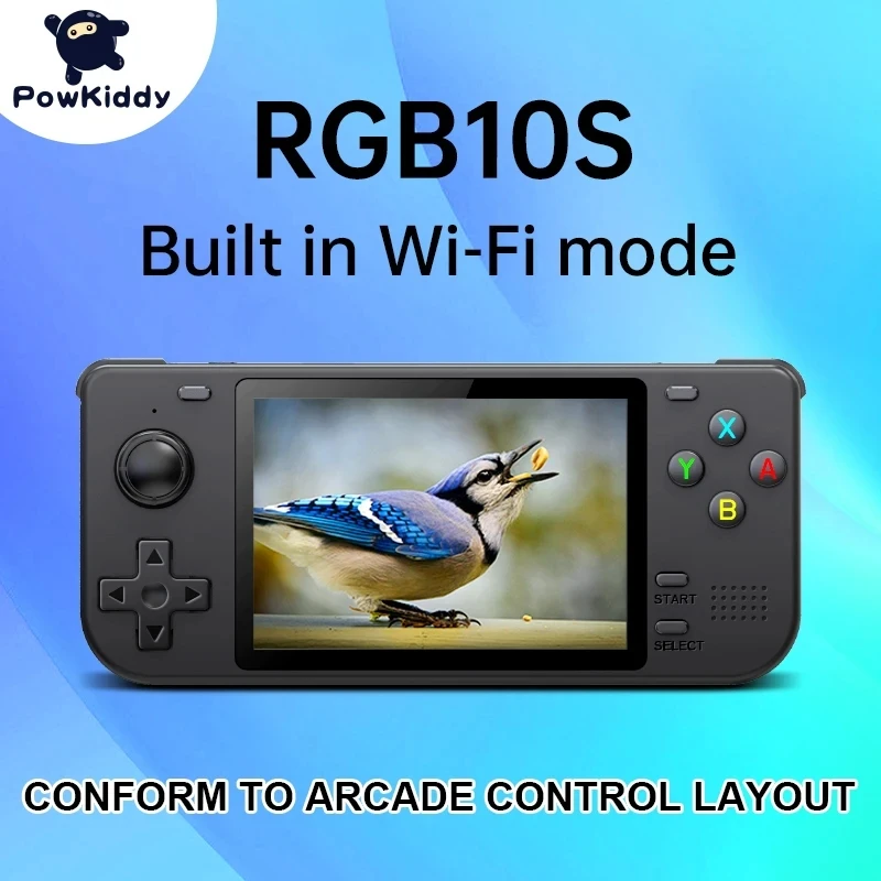 POWKIDDY RGB10S 3.5-Inch IPS OGA Screen Open Source Handheld Game Console RK3326 3D Joystick Trigger Button Children's Gifts