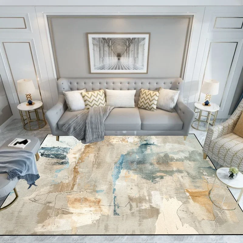 Light Luxury Splashing Ink Living Room Large Area Carpet Bedroom Decor Rugs Non-slip Floor Mat Lounge Rug Hotel Lobby Carpets