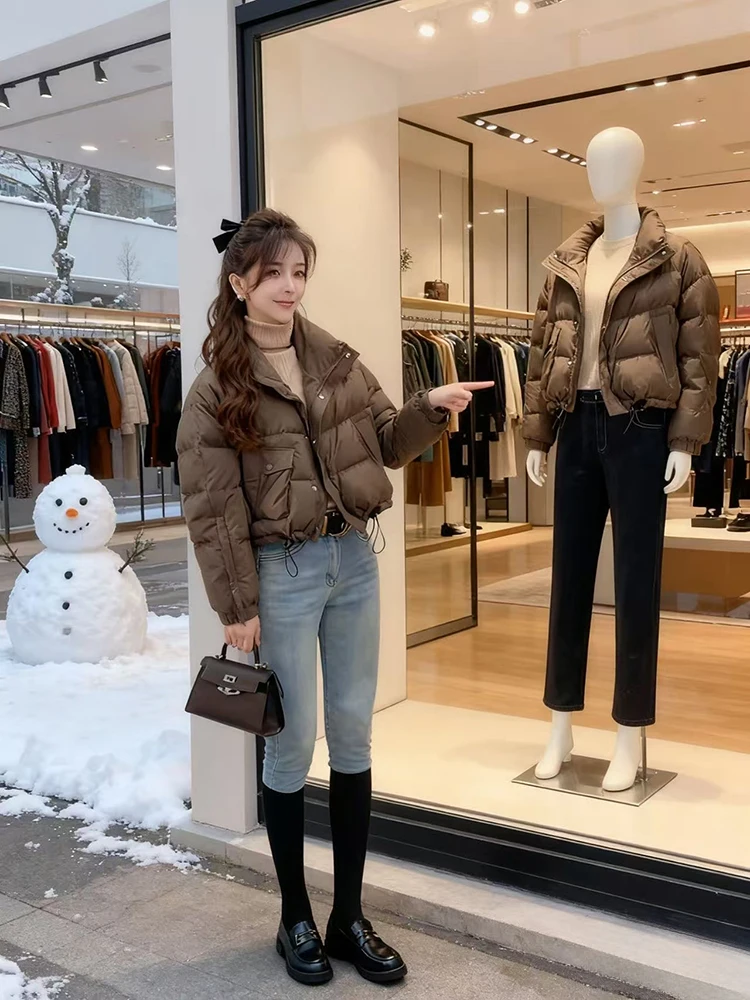 

Faionable ort Thiened с воротником-стойкой, хлопковое джето, женское зимнее новое свободное хлопковое пальто, корейское повседневное деловое пальто