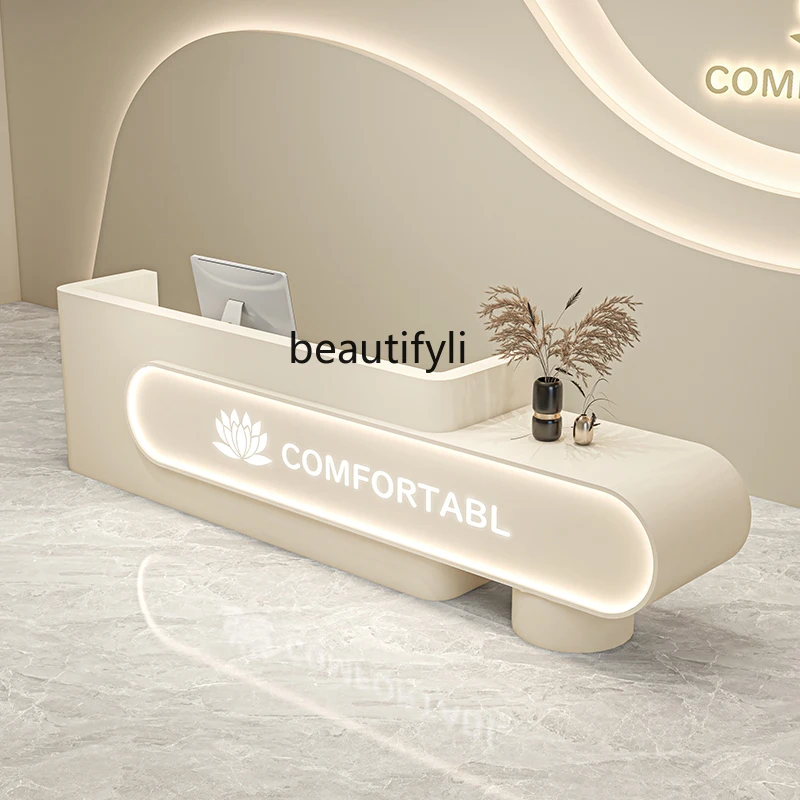 luxury beauty salon checkout page Clothing store Bar counter Paint curved front desk Dental clinic Dental reception desk table