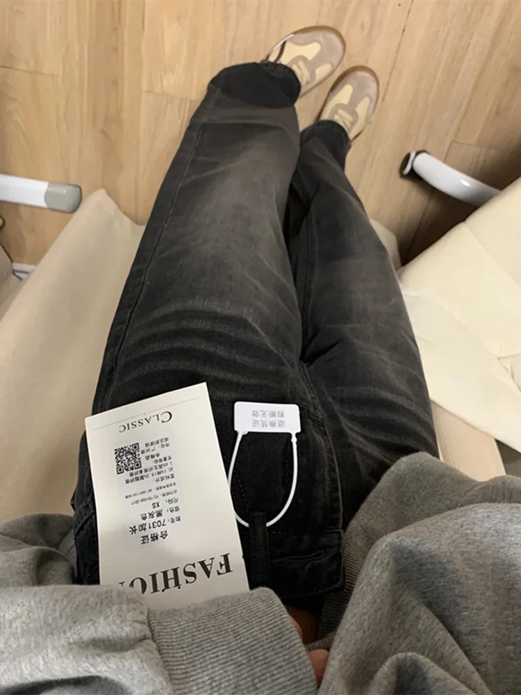 

Широкие джинсы с высокой талией, женские джинсы Bla ey, осенние новые утягивающие брюки большого размера, свободные драпированные прямые брюки длиной до пола