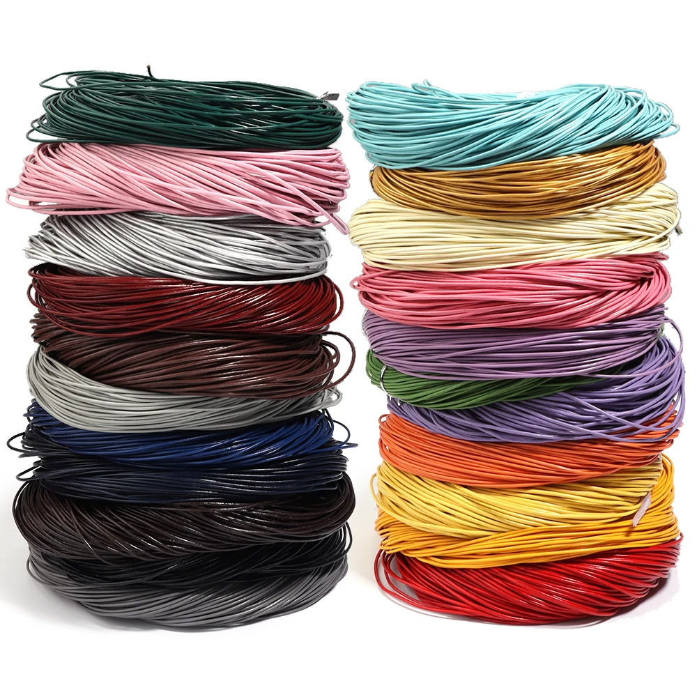 10Yards/Lot Mix colors 3mm Real Genuine Round Leather Cords/Strings/Threads Fitting Diy Necklace Bracelet Jewelry Making Supplie