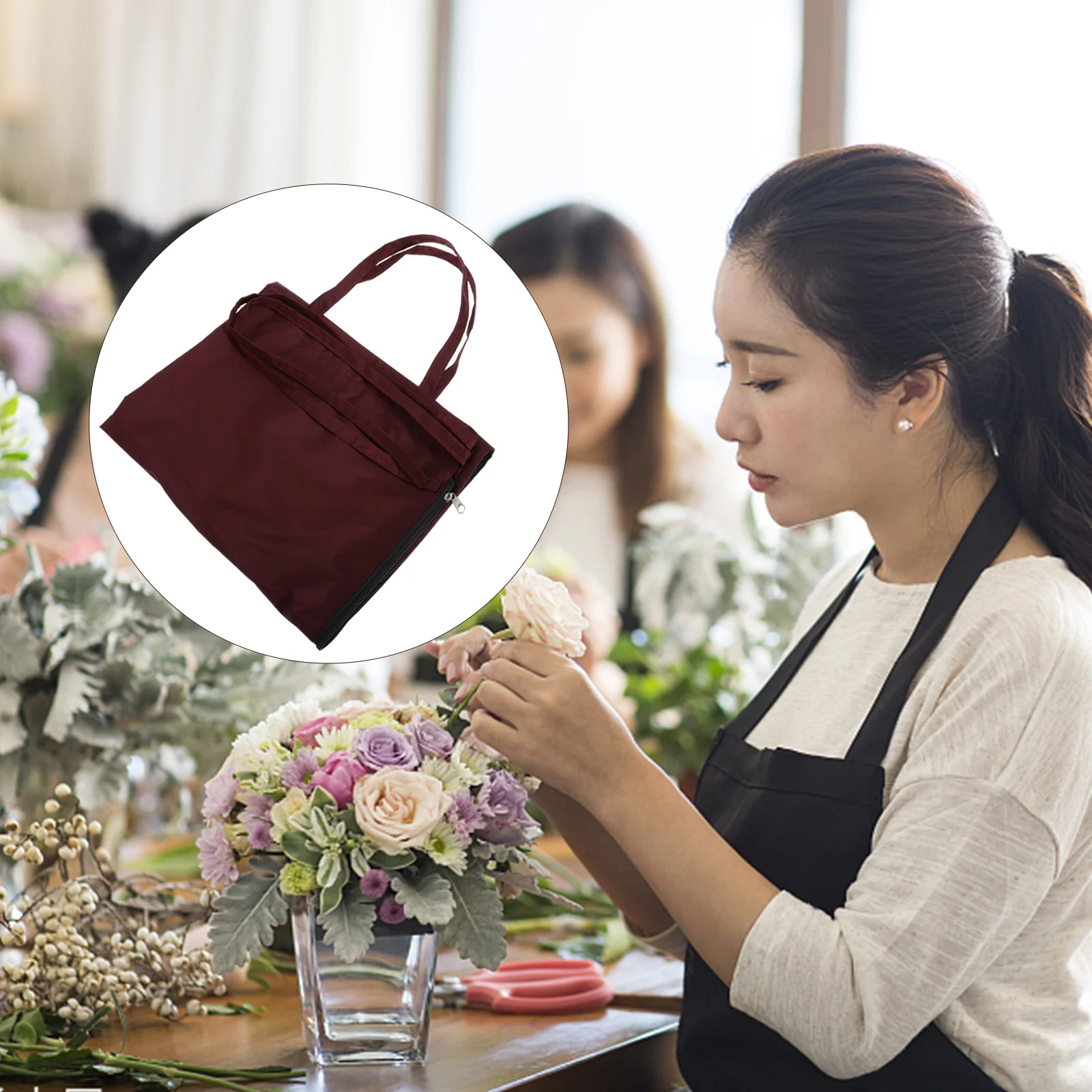 

1pc Creative Florist Multifunctional Durable Oxford Cloth Pouch Reusable Flower Picking Apron Harvest Storage Bag For
